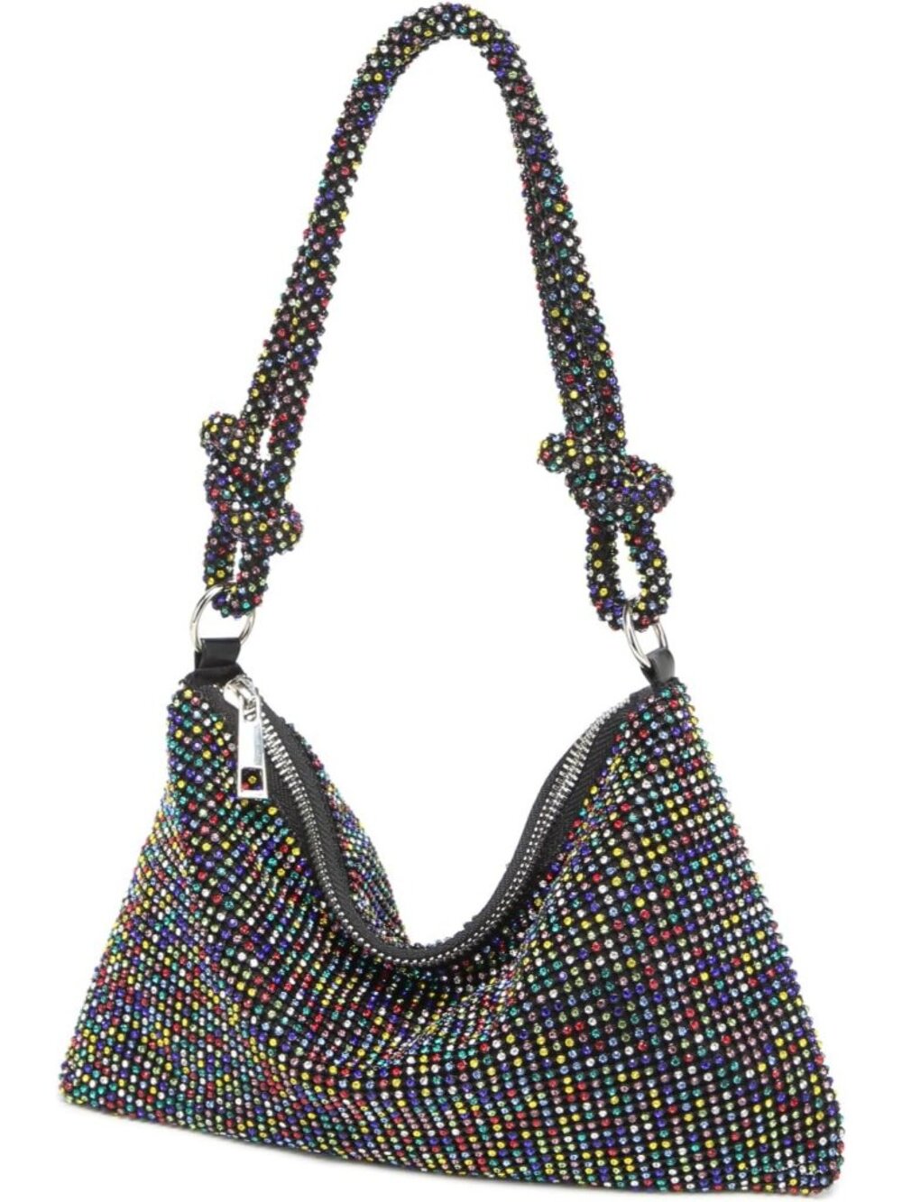 Women's Multicolor Sparkly Rhinestone Clutch Purse Evening Party Dressy Handbag